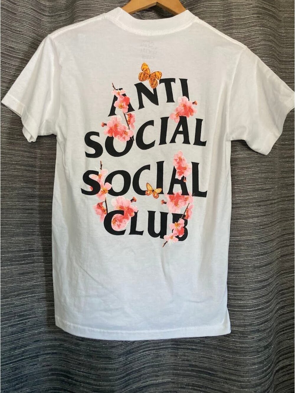 Anti Social Social Club Floral Butterfly Tee White S NWOT